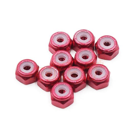 Yeah Racing 2mm Aluminium wheel Lock Nuts Red 10pcs YA-0565RD